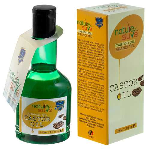 Nature Sure Castor Oil (Erand Tail) - Therapeutic Carrier Oil for Skin, Hair and Health