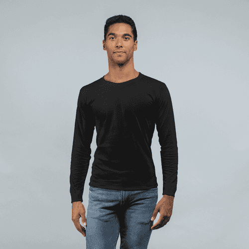 Black Men's Full Sleeve Tshirt