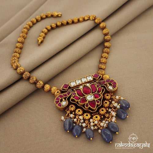 Lotus Kundan Short Neckpiece (Gn925)