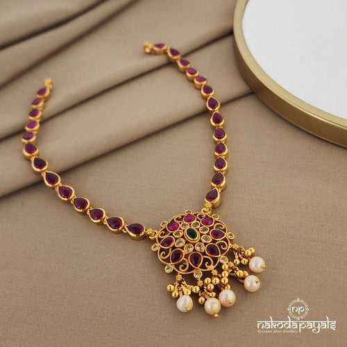 Floral Ruby Short Neckpiece (Gn950)