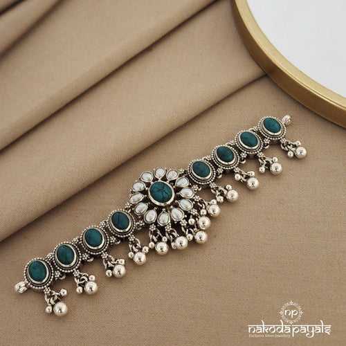 Turquoise Floral Choker (N9164)