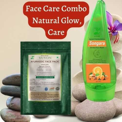 Songara Ayurvedic Face Care Combo: Yuvon Face Pack (100 gm) & Ayurvedic Face Wash (100 ml) for Healthy, Glowing, Radiant Skin