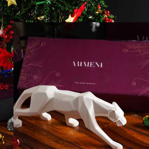 Modern Art Geometric Panther Statue Gift Box