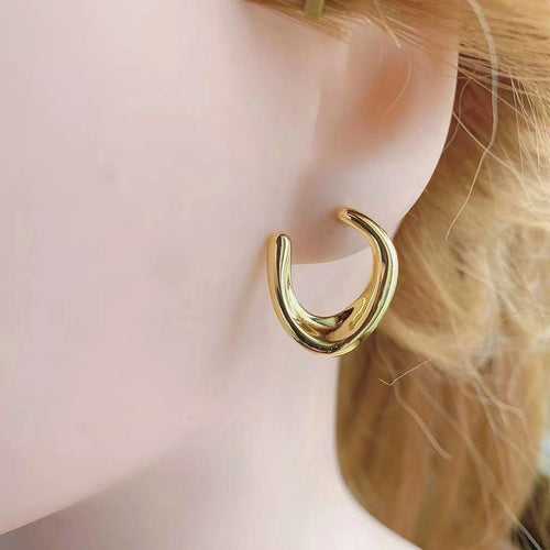 C Shaped Drop Earrings