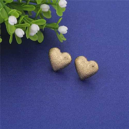 Embossed Heart Stud Earrings