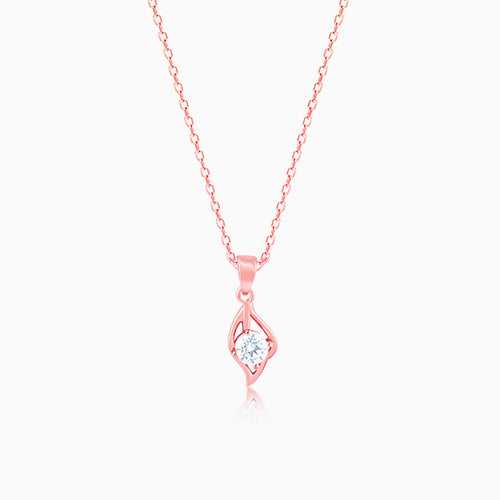 Rose Gold Falling Dew Pendant With Link Chain