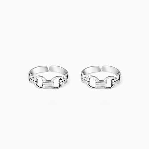 Silver Interlinked Toe Rings