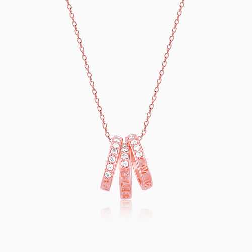 Rose Gold Trinity Pendant with Link Chain