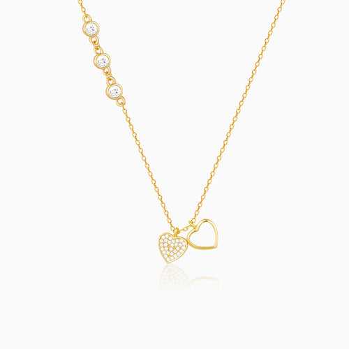 Golden Heart to Heart Necklace