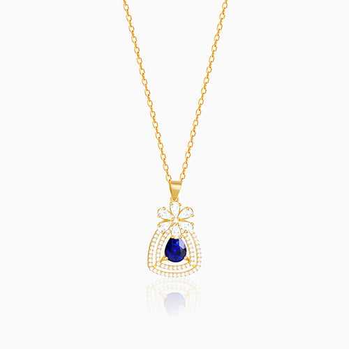 Golden Forever In Blue Pendant With Link Chain