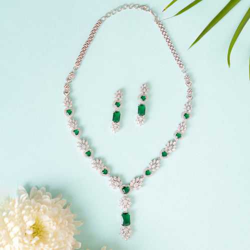 Jennifer Emerald Diamond Necklace Set