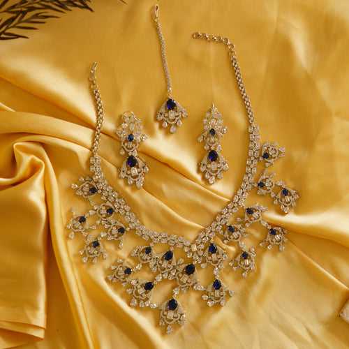 Devalini Big Sapphire Necklace set