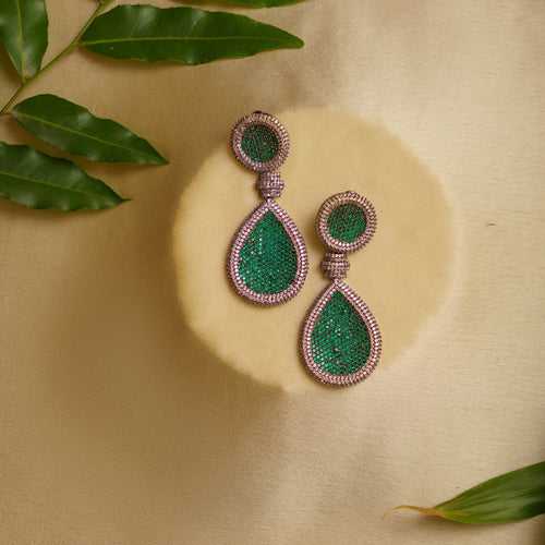 Elma Emerald Dangler Earrings