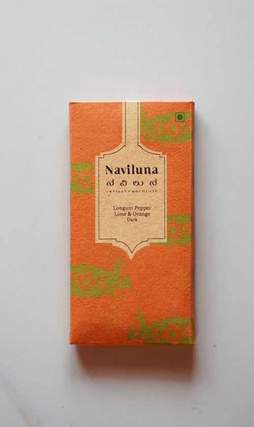 NAVILUNA 72% Longum Pepper Lime & Orange Chocolate Bar