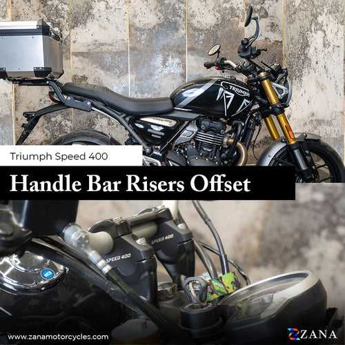 ZANA-OFFSET HANDLE BAR RISER BLACK FOR TRIUMPH SPEED 400