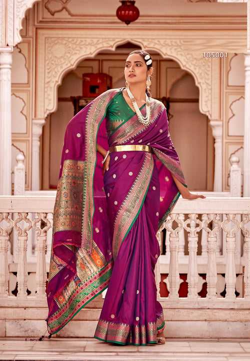 Purple Pink Color Banarasi Silk Saree -Deepaali  Collection YF30100