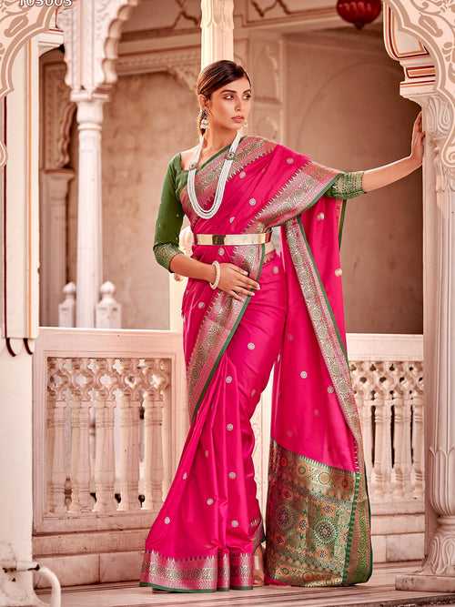 Pink Color Banarasi Silk Saree -Deepaali  Collection YF30102