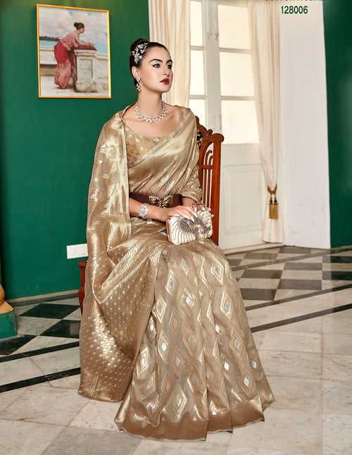 Copper Beige Color Cotton Modal Silk Saree -Deepaali  Collection YF30165