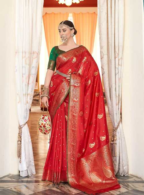 Red Color Silk Copper Weaving Saree -Anantaa Collection YF30204