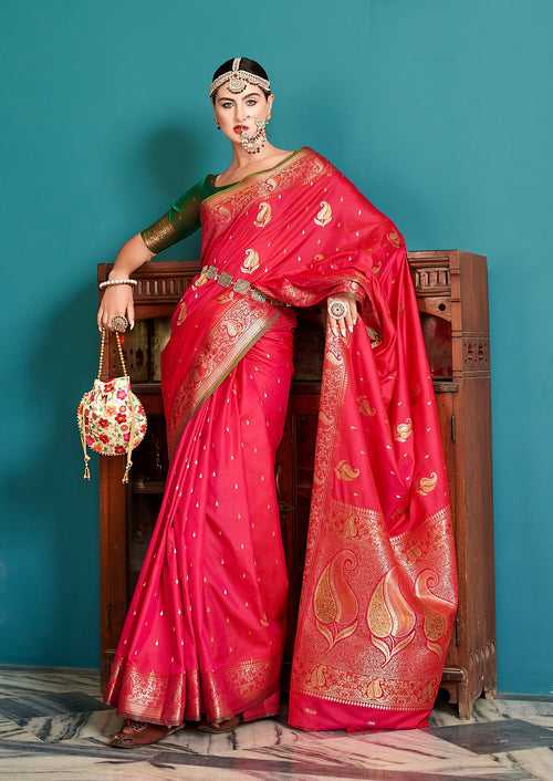 Pink Color Silk Copper Weaving Saree -Anantaa Collection YF30208