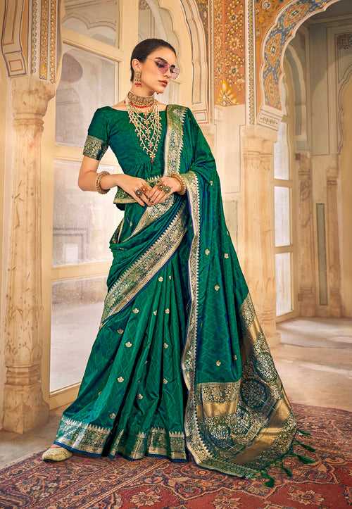 Green Color KANCHIVARAM SILKSaree -Deepaali  Collection YF30033