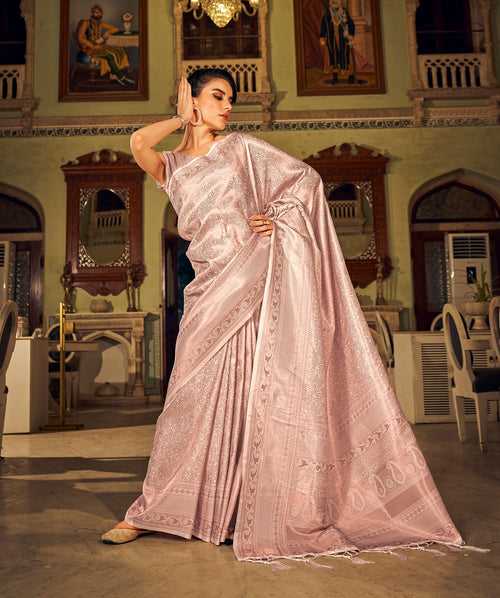 Powder Pink Color Copper Kanchivaram Silk Saree -Anantaa Collection YF30188
