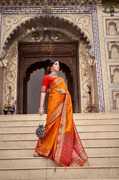 Orange Color Soft Silk Weaving With Designer Border and PalluSaree -Deepaali  Collection YF30064
