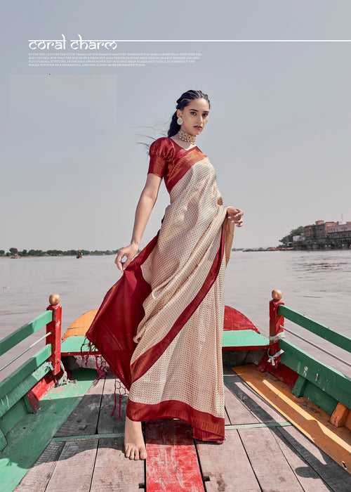 Off White Color Kanchi Copper Pattu Saree -Deepaali  Collection YF30099