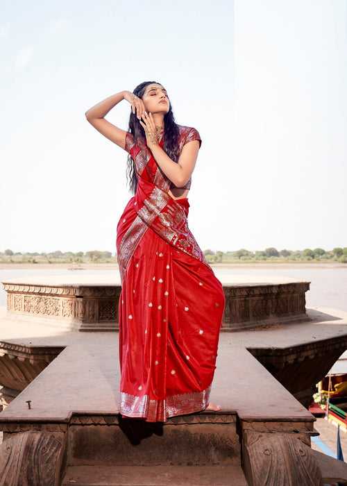 Red Color Varanasi Silk Saree -Deepaali  Collection YF30067