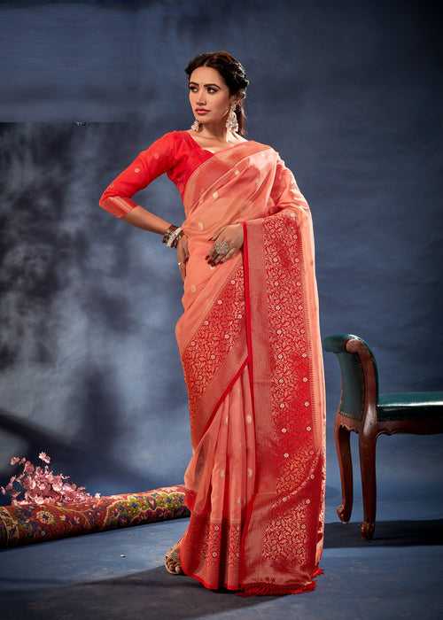 Pink Color Banarasi Oraganza Saree -Anantaa Collection YF30181
