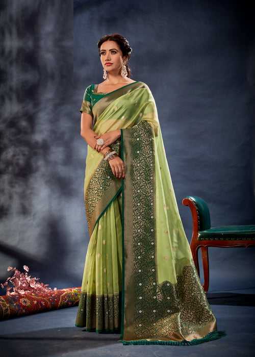 Green Color Banarasi Oraganza Saree -Anantaa Collection YF30185