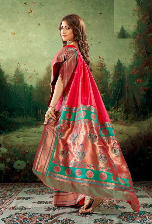 Red Color Peshwai Paithani Silk Saree -Anantaa Collection YF30174