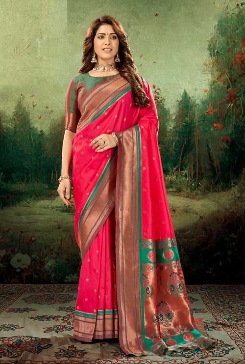 Pink Color Peshwai Paithani Silk Saree -Anantaa Collection YF30177