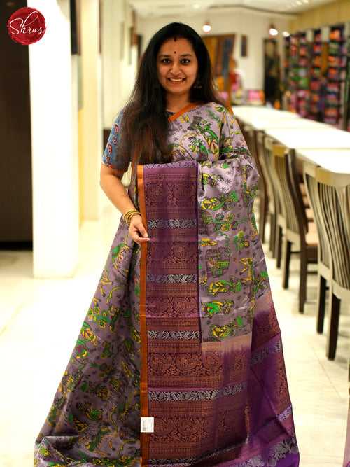 Mild Lavender & Purple- Softsilk-halfpure saree