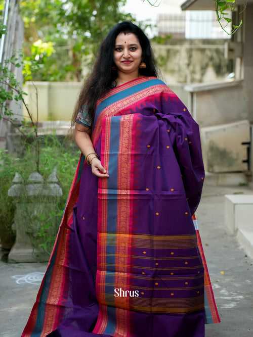 Violet & Pink- Chettinad Cotton Saree