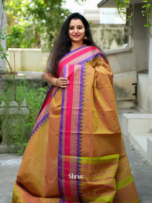 Mustard & Purple - Chettinad Cotton Saree