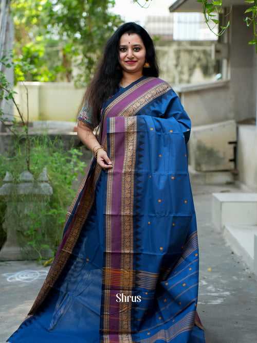 Blue & Purple - Chettinad Cotton Saree