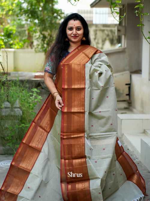 Grey & Brown - Chettinad Cotton Saree