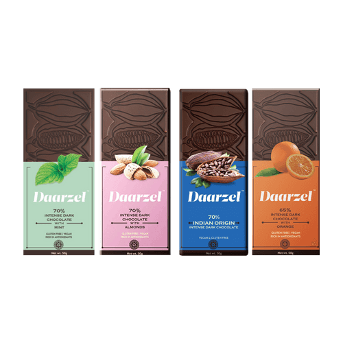 Daarzel -  65% - 70% Intense Dark Chocolate Pack of 4