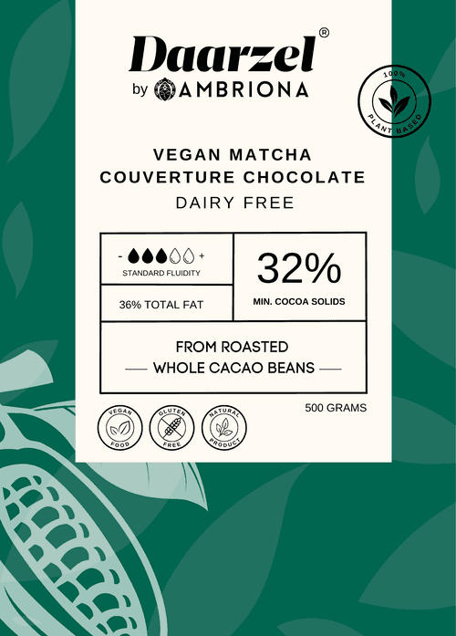 32% Vegan Matcha Couverture Chocolate 500 g