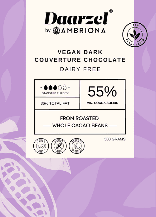 55% Vegan Dark Couverture Chocolate 500 g