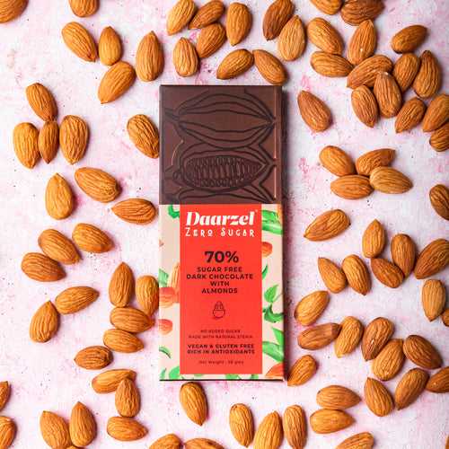 Sugar Free Dark Chocolate with Almond | Vegan & Gluten Free
