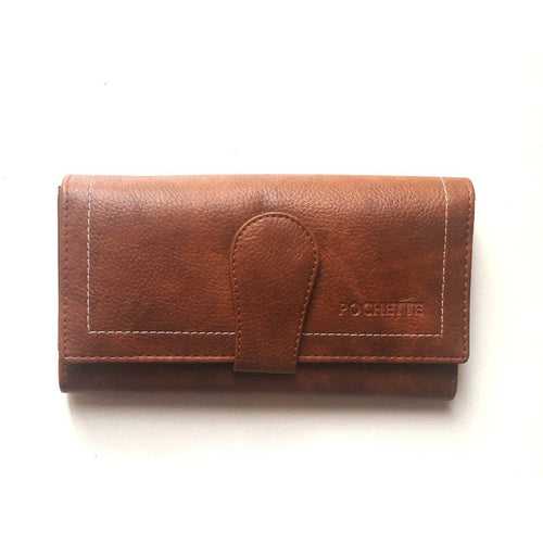 Pochette Bi-Fold Clutch Wallet(Brown)