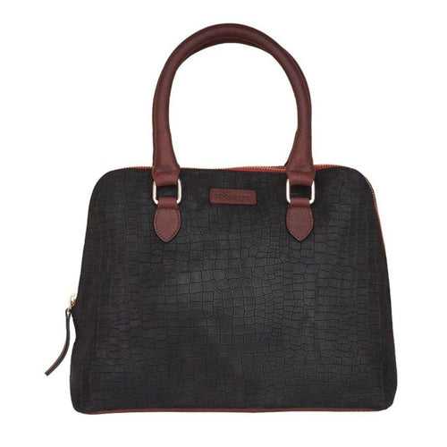 Pochette Half Moon Bag (Black Croc)-Pure Leather