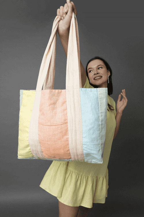 Reverie Tote/ Beach Bag - Pastel Colours