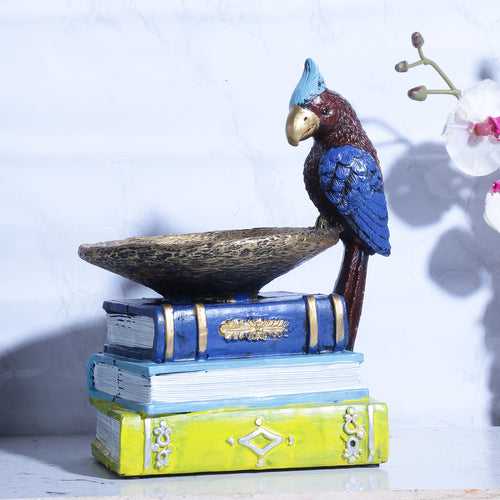 Vintage Books & Bird Tabletop Accent