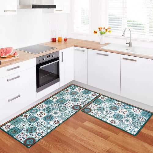 Azulejos Tiles Floor Mats - Turquoise