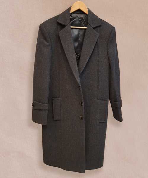Slate Grey Balmacaan Coat