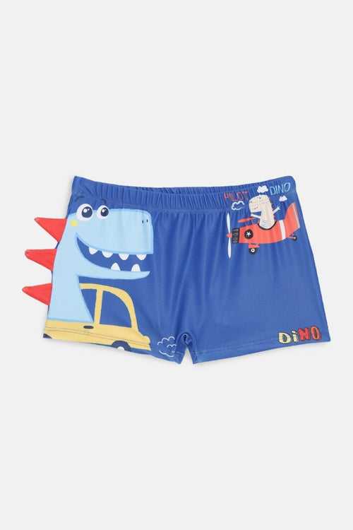 Dino Drive 'N' Dive Boys Swim Shorts With Cap Set