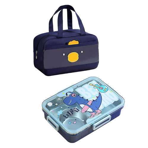 Little Surprise Box Big Dino Lunch Box, Insulated Lunch Bag & chopsticks, spoon Combo Set for Kids